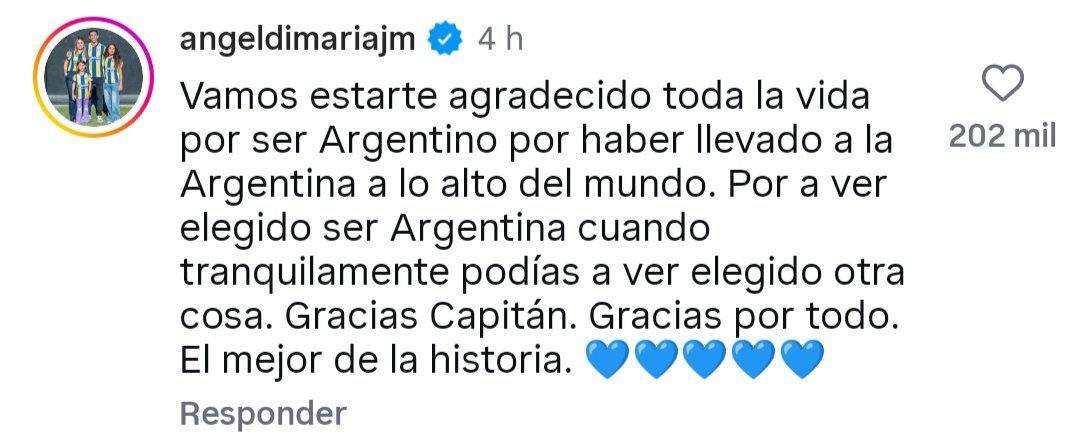 controversi4lb's tweet photo. yo estaba triste hasta que leí el comentario de Di María y me estoy riendo hace 15 minutos que hdp CÓMO VAS A ESCRIBIR ASÍ JAKSJAJSJSJ a ver https://t.co/NQGCa3NvJj