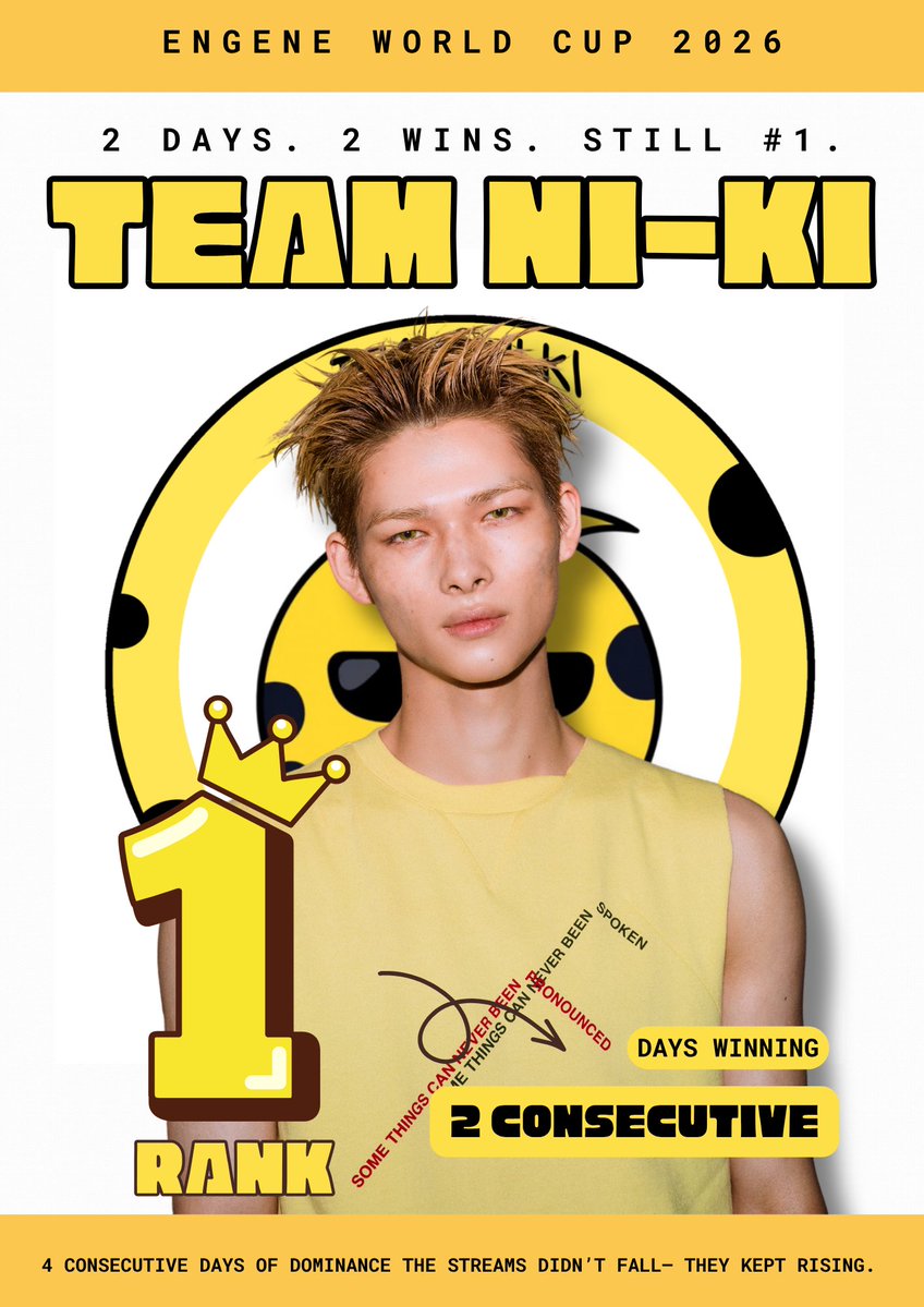 itsurvalentina's tweet photo. this is the plot twist we've been waiting for, team papoi! we made it for 2 consecutive days! let's aim even higher! 🔥

TEAM NI-KI — THE PLOT TWIST!
AHOO! AHOO! PAPOI! 
#ENHYPENWORLDCUP2026 🏆
#ENHYPEN #TEAMNI_KI #NI_KI #니키 https://t.co/Ze02q5dPml