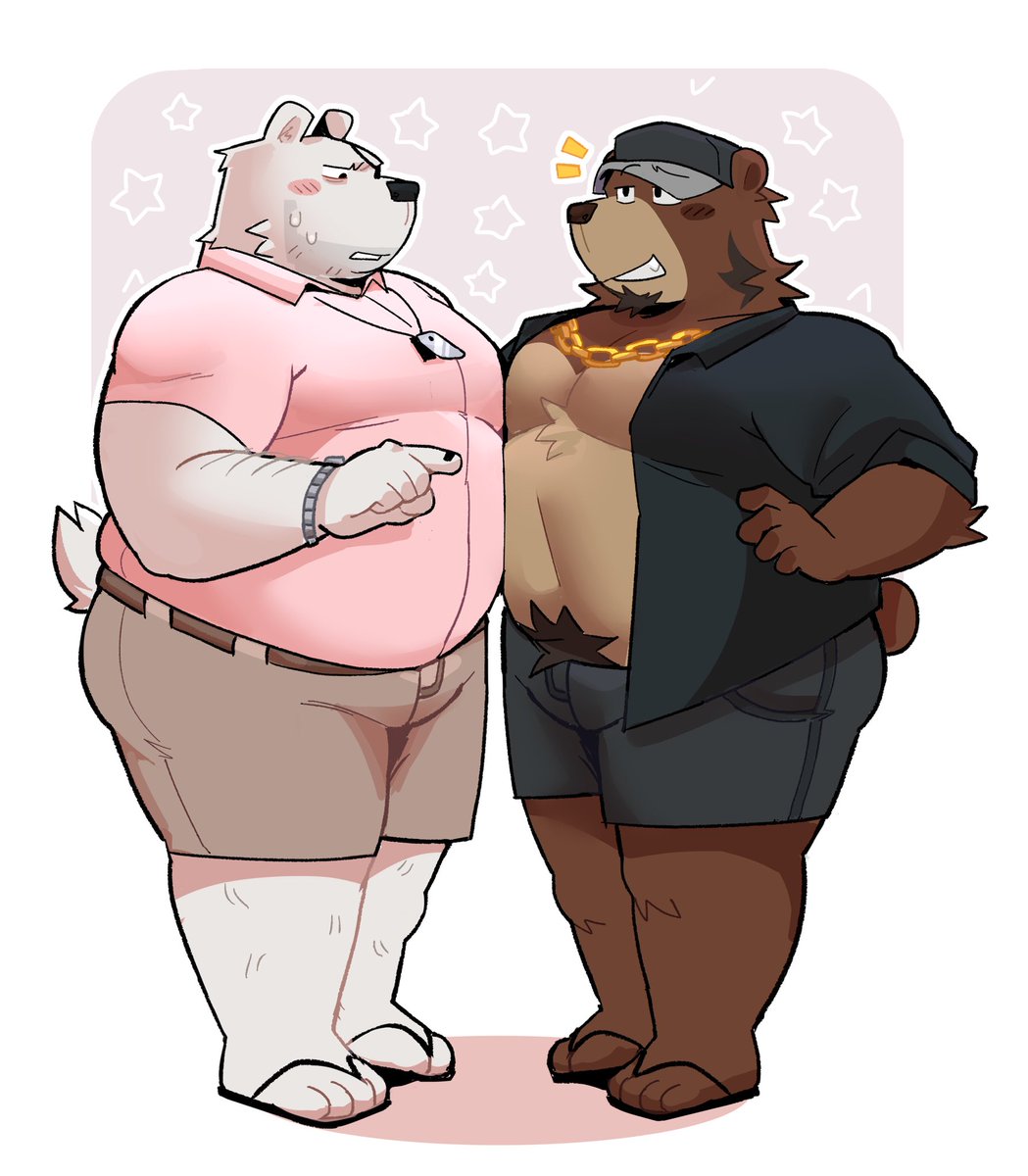 brunoburr_'s tweet photo. This is what bear vs bear looks like btw…WAIT, THEIR BELLIES ARE TOUCHING GET OUT OF THE WAY NOOWWWWW 

Art by: @/doggydogwhatnow https://t.co/rFhSqciLjH