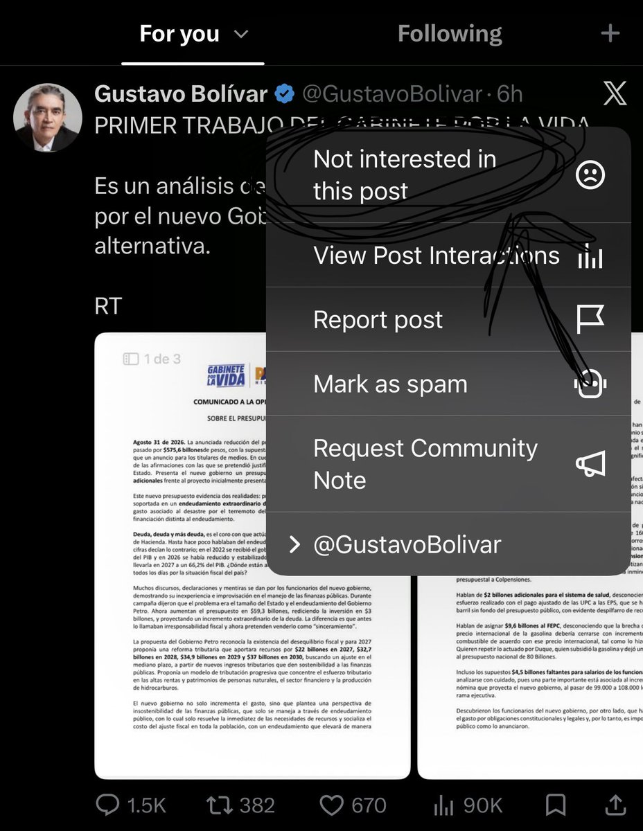 ElPolEstrella's tweet photo. @GustavoBolivar Hagamos esto masivamente con los tweets de esta manada de hijueputas piojosos de la izquierda colombiana. https://t.co/qfRlQqJN43