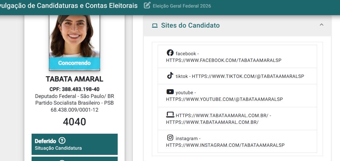 mvitorodrigues's tweet photo. Perguntar não ofende: a deputada @tabataamaralsp não informou o perfil no X? https://t.co/coTCPCz1v3