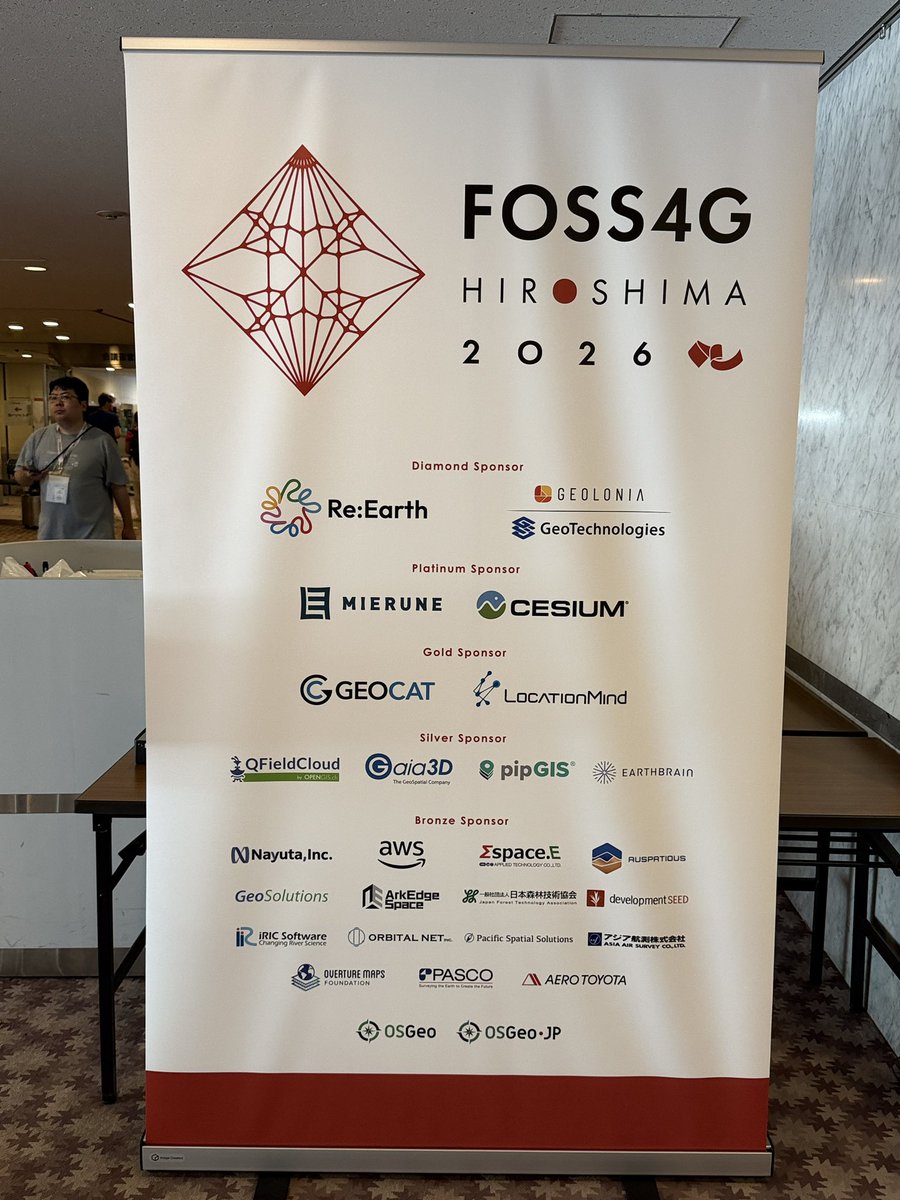 code4history's tweet photo. Our FOSS4G Hiroshima 2026 booth is ready! 🎉

We’re excited to be here in Hiroshima as a Bronze Sponsor, representing Nayuta, Inc. and showcasing Maplat — our open-source platform for bringing historical maps and illustrated maps to the modern web.

#FOSS4G #Maplat #Nayuta #GIS https://t.co/7gMVhaYa2r