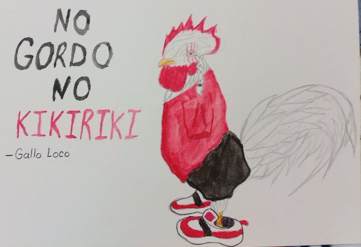 camiani15's tweet photo. Hola tiroooo, ahí le dejo al Gallo Loco :3 JASJAJ me perdonarán que no sé dibujar un gallo pero lo intenté XD https://t.co/dbs1PLDYGg