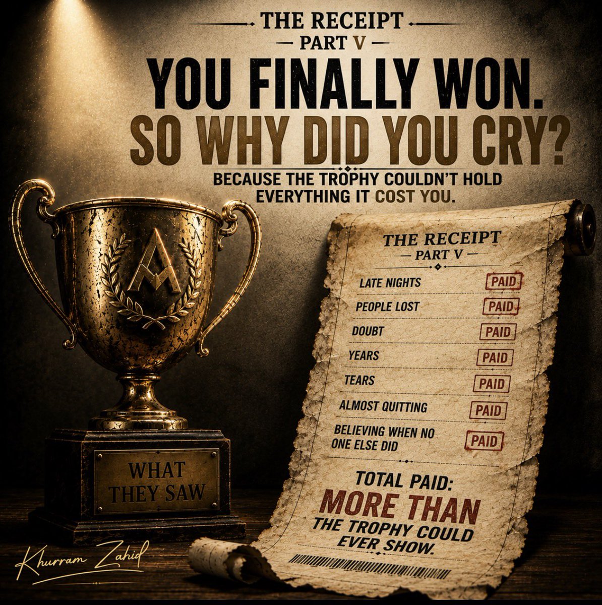 Digitalgold1979's tweet photo. 🧾 THE RECEIPT — PART V

YOU FINALLY GOT WHAT YOU WANTED.

The thing you prayed for.

The thing you worked for.

The thing you watched other people have and quietly wondered:

“When will it be my turn?”

And then…

one day…

IT WAS.

You got it.

The number changed.

The door opened.

People noticed.

The same people who once ignored you suddenly wanted to know your story.

And for a moment…

you thought:

“I MADE IT.”

But then life placed something beside everything you had achieved.

A small piece of paper.

THE RECEIPT.

And suddenly you remembered what the celebration forgot.

⸻

THE NIGHTS NOBODY SAW
PAID: IN FULL

THE PEOPLE WHO LEFT
PAID: IN FULL

THE TIMES YOU WERE LAUGHED AT
PAID: IN FULL

THE DAYS YOU ALMOST QUIT
PAID: IN FULL

THE YEARS YOU CAN NEVER GET BACK
PAID: IN FULL

⸻

And at the bottom:

TOTAL PAID:

MORE THAN THE TROPHY WILL EVER SHOW.

💔

That’s when success starts looking different.

Because people see the trophy.

ONLY YOU CAN SEE THE RECEIPT BESIDE IT.

They see what you built.

You remember when nobody believed it could be built.

They see confidence.

You remember doubt.

They see the result.

You remember every version of yourself that almost didn’t make it here.

And maybe that’s why some victories don’t make people scream.

Sometimes…

after fighting for something for years…

you finally get it…

and just sit there quietly.

Not because you’re ungrateful.

But because you’re remembering everyone and everything that didn’t make it to that moment with you.

“Some victories are quiet because the person celebrating remembers the price.”

⸻

Maybe that’s something we’re learning while building A Network too.

People see what exists today.

They see $ANET.

They see $wANET.

They see the blockchain.

The explorer.

The apps.

The community.

But projects have receipts too.

There were days when none of that existed.

Only an idea did.

There were people who said:

“Don’t build it.”

People who said:

“Nobody will mine without referral rewards.”

“Nobody wants scarcity.”

“Nobody will stay for a few coins.”

And they could have been right.

We didn’t know.

THAT’S WHAT MADE BUILDING IT EXPENSIVE.

There was no receipt guaranteeing success at the beginning.

There never is.

You pay first.

You find out later.

And that’s something we never want to rewrite from our history.

Because if A Network succeeds someday…

we don’t want to pretend success was obvious.

IT WASN’T.

And if we fail?

The blockchain will still remember what was built.

The explorer will still show what happened.

The community will remember what it learned.

Because transparency isn’t only useful when everything goes right.

TRANSPARENCY IS LEAVING THE RECEIPT EVEN WHEN THE STORY ISN’T PERFECT.

That’s why we don’t want to sell you a guaranteed ending.

We can’t.

We can only show you what exists.

Show you what we’re building.

Show you what can be verified.

And continue.

One block.

One session.

One day.

At a time.

🐜 A Network™

Because maybe one day someone will look at this entire journey and say:

“YOU WERE LUCKY.”

And maybe we won’t argue.

Maybe we’ll simply look at everything that happened before that moment…

and smile.

Because they’ll be looking at the trophy.

WE’LL BE LOOKING AT THE RECEIPT.

🧾 THE RECEIPT — PART V

“Everyone wants to hold the trophy.
Very few ask how heavy the receipt was.”

THE TROPHY SHOWS WHAT YOU WON.

THE RECEIPT REMEMBERS WHAT IT TOOK.

#ANetwork #ANET #wANET #Deltix #DLTX #wDLTX
