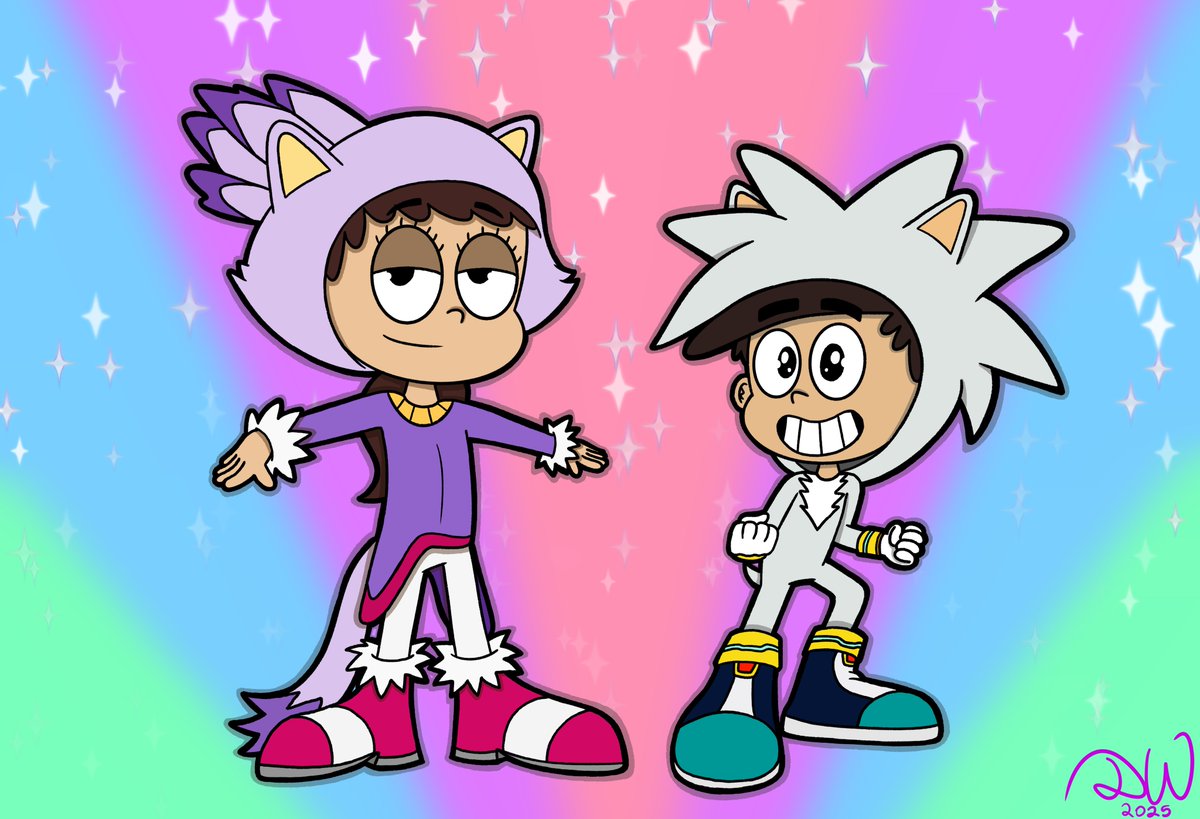 Dantoonist's tweet photo. Vincent as Silver and Haley as Blaze

Today begins Mirrormation's Halcent week, and what better way to support it than to showcase this beauty of his OCs dressed as Silver The Hedgehog and Blaze The Cat.

Vincent and Haley belongs to @mirrormation63 https://t.co/xC5JPfJR1x