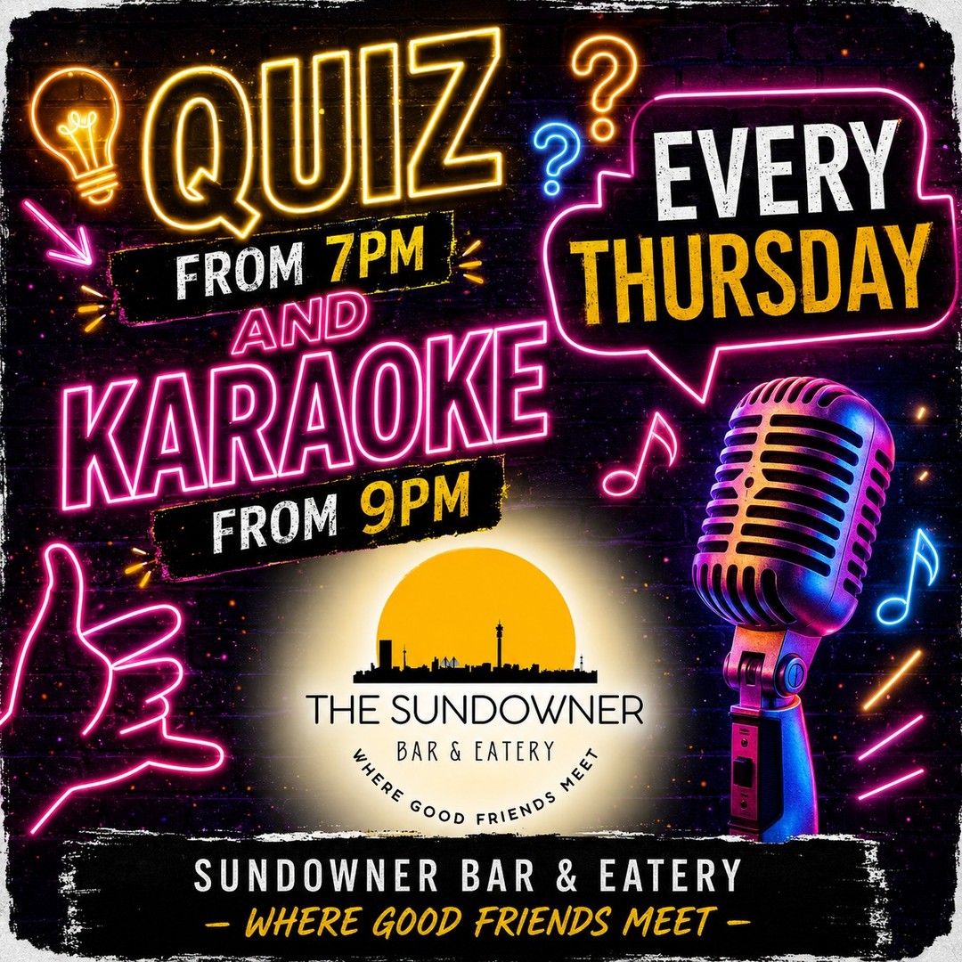 CaseyPetullr's tweet photo. Quiz Master Brad &amp; Karaoke

Test your knowledge, sing your heart out, and make Thursday night unforgettable at The Sundowner in Randburg. 20 Aug 2026 • 19:00–23:00. Arrive early to secure your spot! https://t.co/FnYXCq1A0Q
