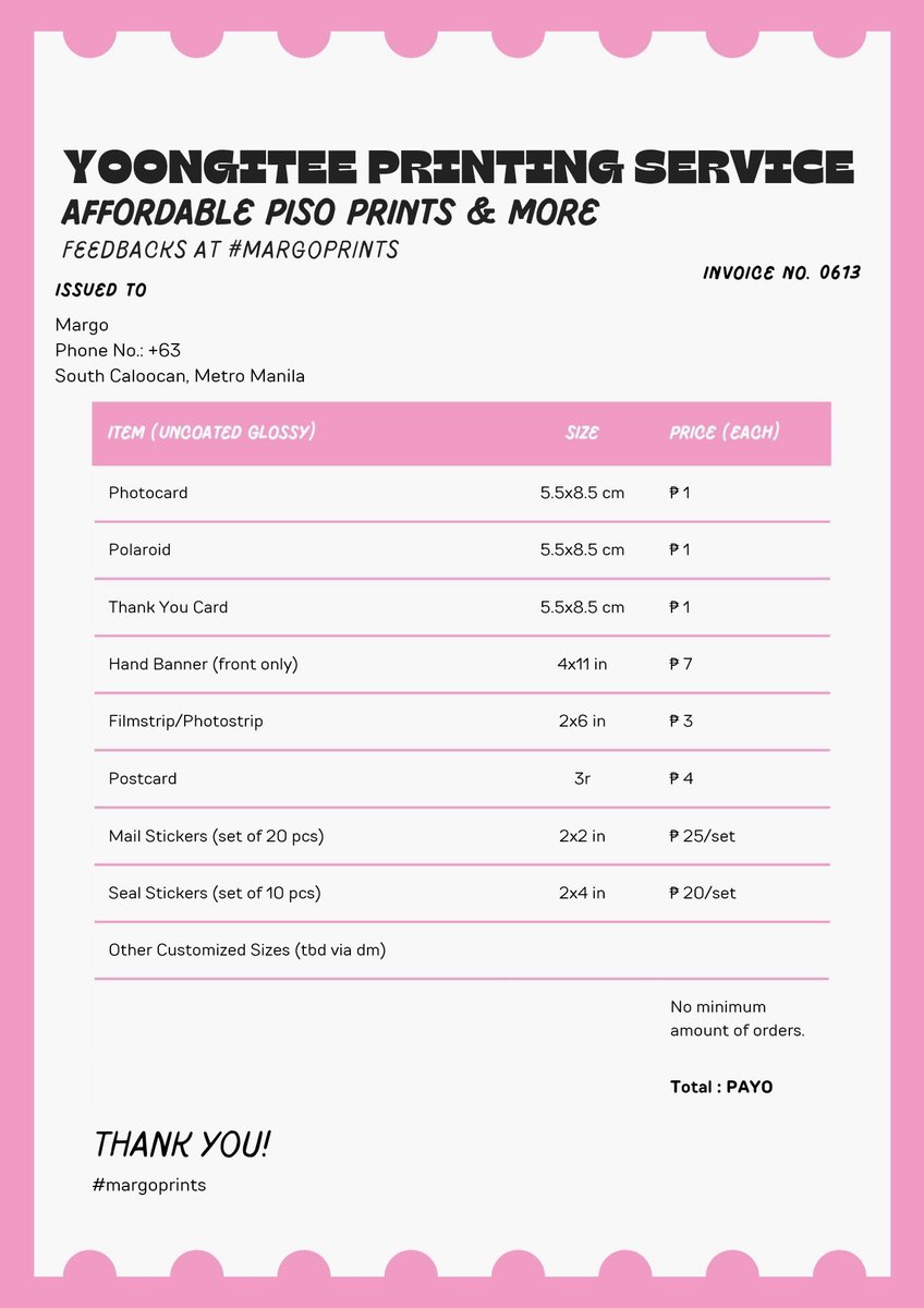 yoongitee's tweet photo. — accepting orders for as low as piso each :D rush orders is ok!

t. open printing service wts lfb lf print bns ph photocard polaroid mail seal sticker thank you business card hand banner postcard fan support giveaway freebies cse event concert https://t.co/EL64nKjJgR