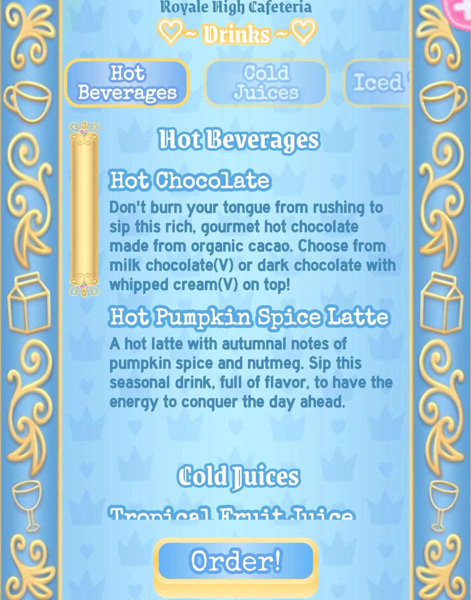 S3L3NI3's tweet photo. OMG THE EVENINGFALL DRINKS ARE BACK ON THE CAFETERIA MENU TOO YAYAYAYAYAY https://t.co/SZRjfQssPk