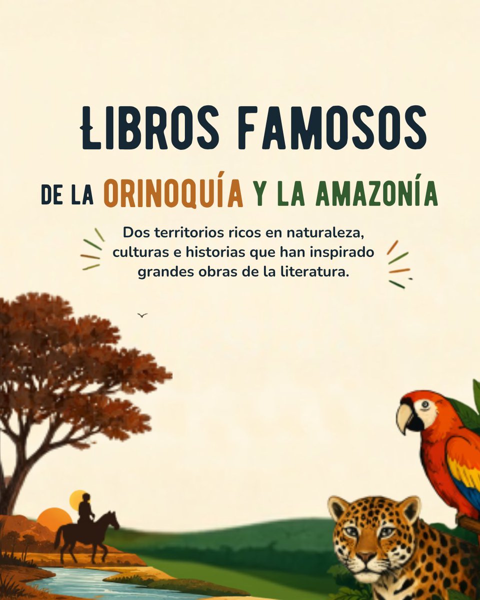 AdentroLlano's tweet photo. Entre ríos, selvas y sabanas también se cuentan historias que nos ayudan a entender nuestros territorios. 📚🌿 En esta infografía reunimos libros esenciales de la Orinoquía y Amazonía. ¿Cuál has leído o cuál agregarías? 👇 #LiteraturaColombiana #Amazonía #Orinoquía @mincultura https://t.co/KubHQAUR39