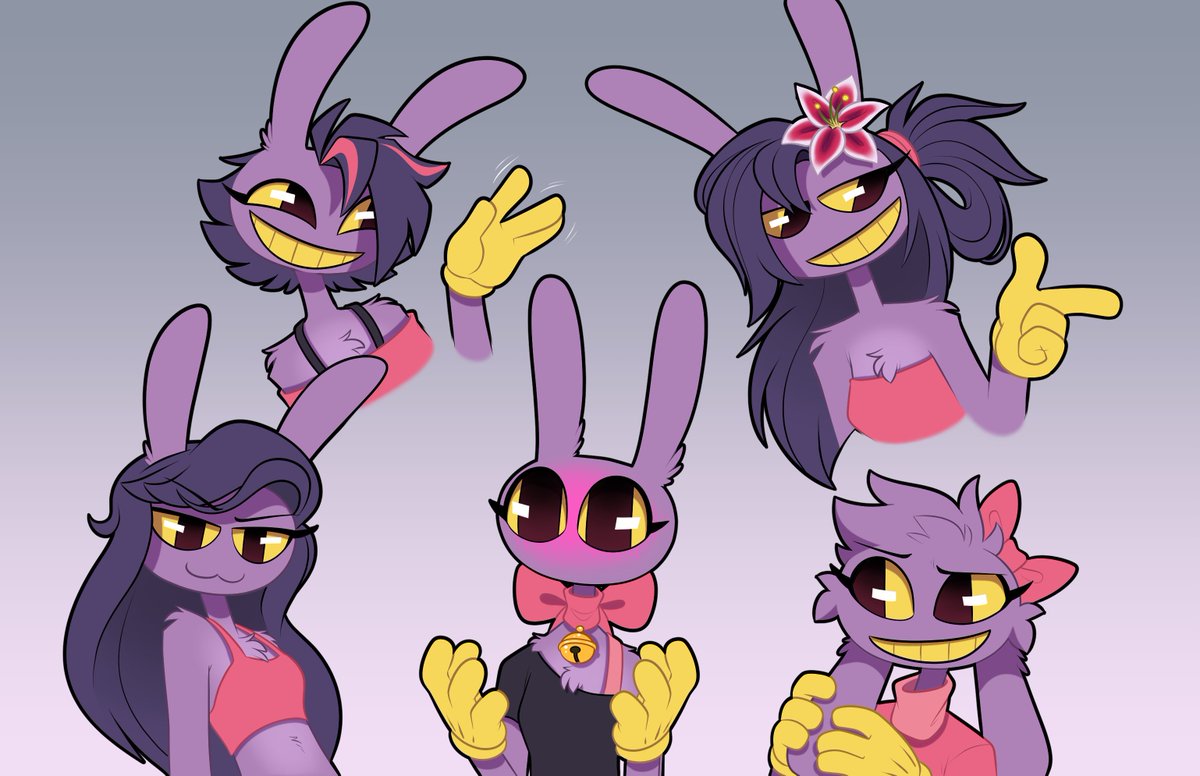 _AbsoluteDream_'s tweet photo. Just wanted to do a bunch of designs for fem Jax.

I think I personally prefer the simple design with no hair, lol.  But it was fun to experiment.

#TADC #Jax #femjax https://t.co/na62v4KHUL