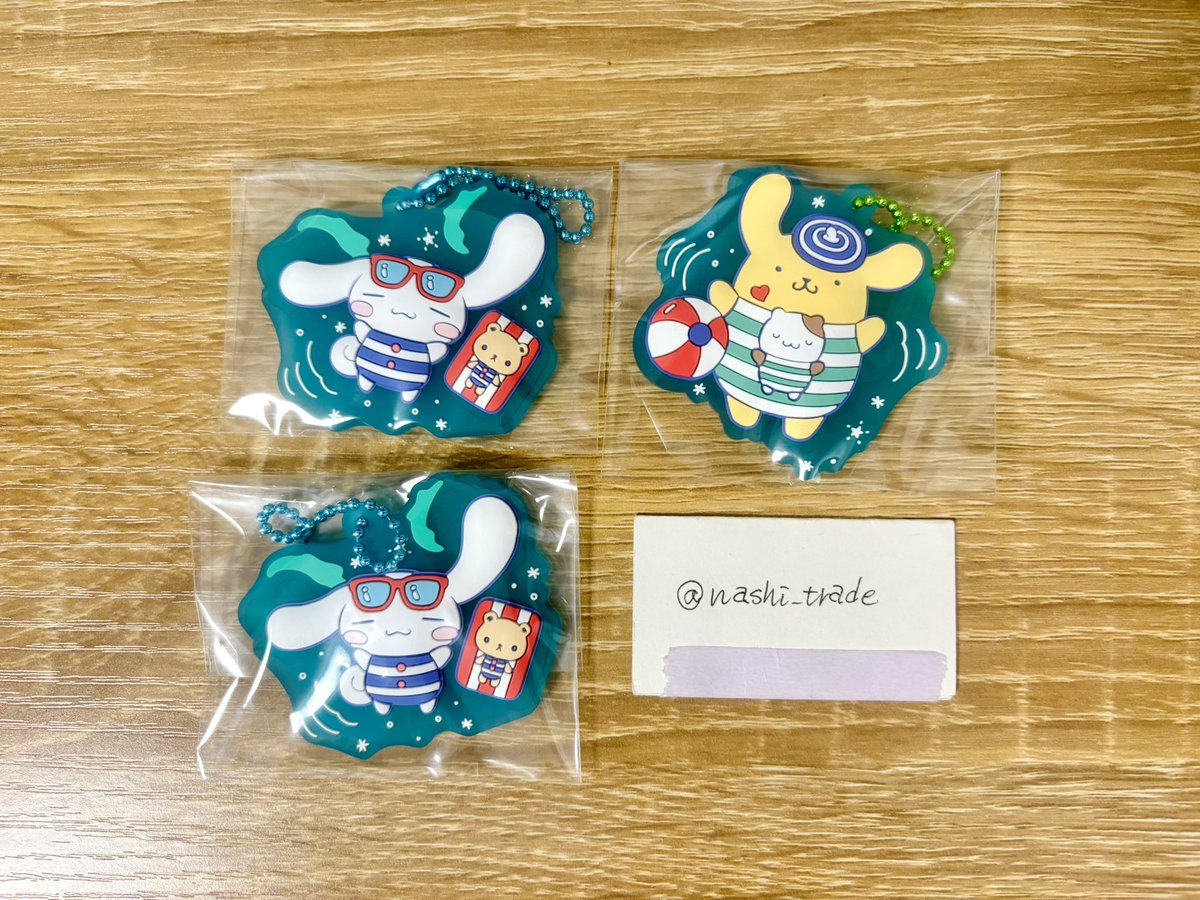 nashi_trade's tweet photo. 交換譲渡 サンリオ ラバマス

譲▶︎画像1
シナモロール2,ポムポムプリン

求▶︎画像2
異種はなまるおばけ各1
画像2含む場合
同種キティ1,ハンギョドン1
or 300円/個+送料

郵送交換希望📮

グミ サンリ���キャラクターズ  ぷっくりラバマス ラバーマスコット https://t.co/cIfFThytrr