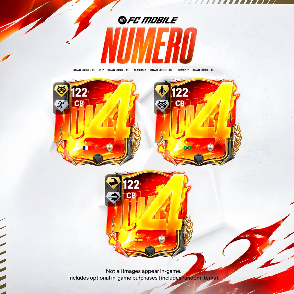 PhanMinhHauFFM's tweet photo. NUMERO 4 – WEEK 2 REVEAL

Week 2 of Numero 4 is bringing three elite 122 OVR CBs 🧱

🇫🇷 122 Varane – CB
🇧🇷 122 Alberto – CB (BOX)
🇪🇸 122 Hierro – CB

Three defensive monsters. 👀
Who are you picking? 

#FCMobile #Numero4 #CBs https://t.co/VT8Xvmw4NM