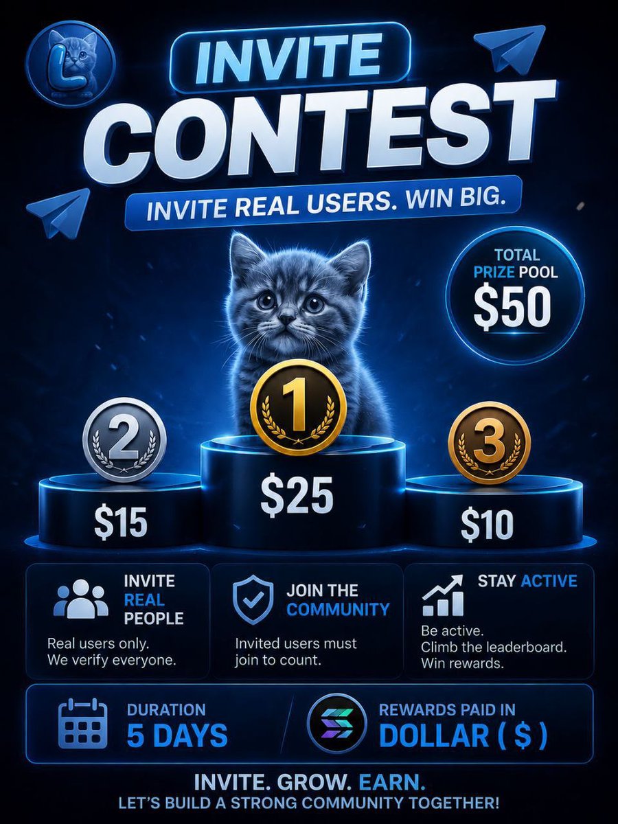 LolaAI_'s tweet photo. 🔥 THE INVITE CONTEST STARTS TODAY! 🔥
It’s time to Invite.Grow. Earn. 🏆
Bring real users into the community, stay active, climb the leaderboard, and compete for your share of the $50 prize pool! 💰
🥇 1st — $25
🥈 2nd — $15
🥉 3rd — $10
⏳ Only 5 DAYS — September 1st to September 5th!
No bots. No fake users. Real people only.
Your network could be your advantage. 👀
Telegram in bio!
#LolaAi