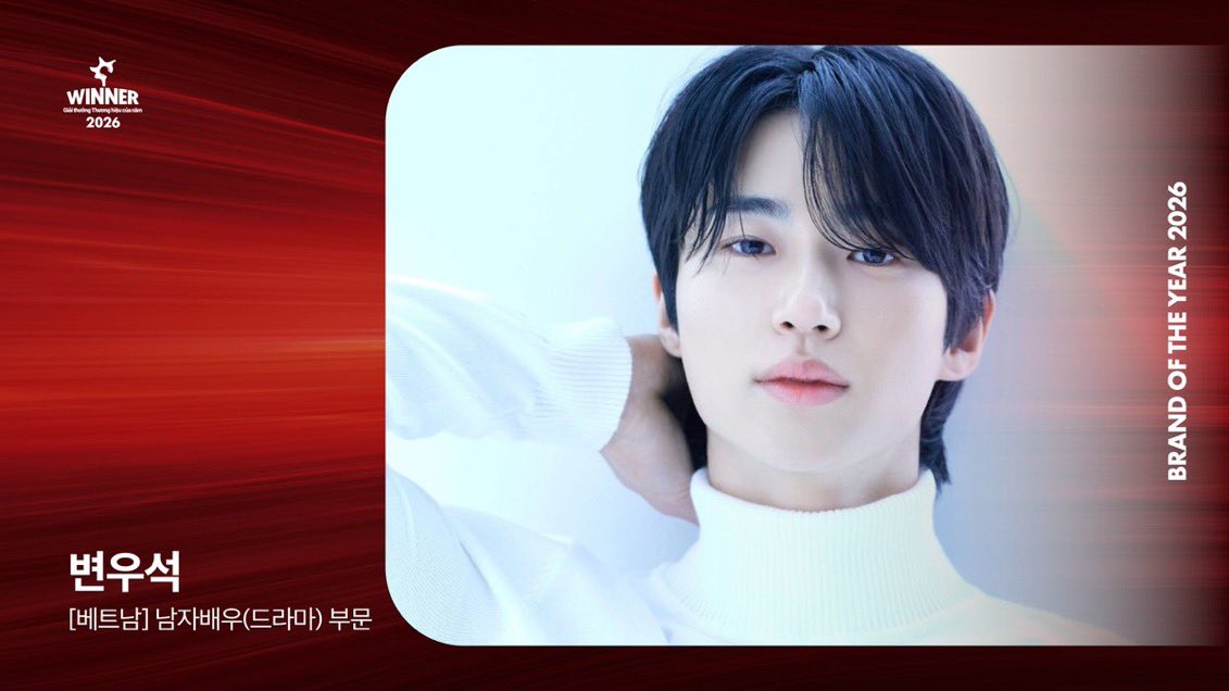 wooseokfiles's tweet photo. #ByeonWooSeok won the Male Drama Actor award, selected by Vietnamese consumers as one of the brands that shone throughout 2026 at the 2026 Brand of the Year Awards.

He also won the Male Actor award, selected by Indonesian consumers as one of the brands that shone throughout 2026, marking his 2nd consecutive year.