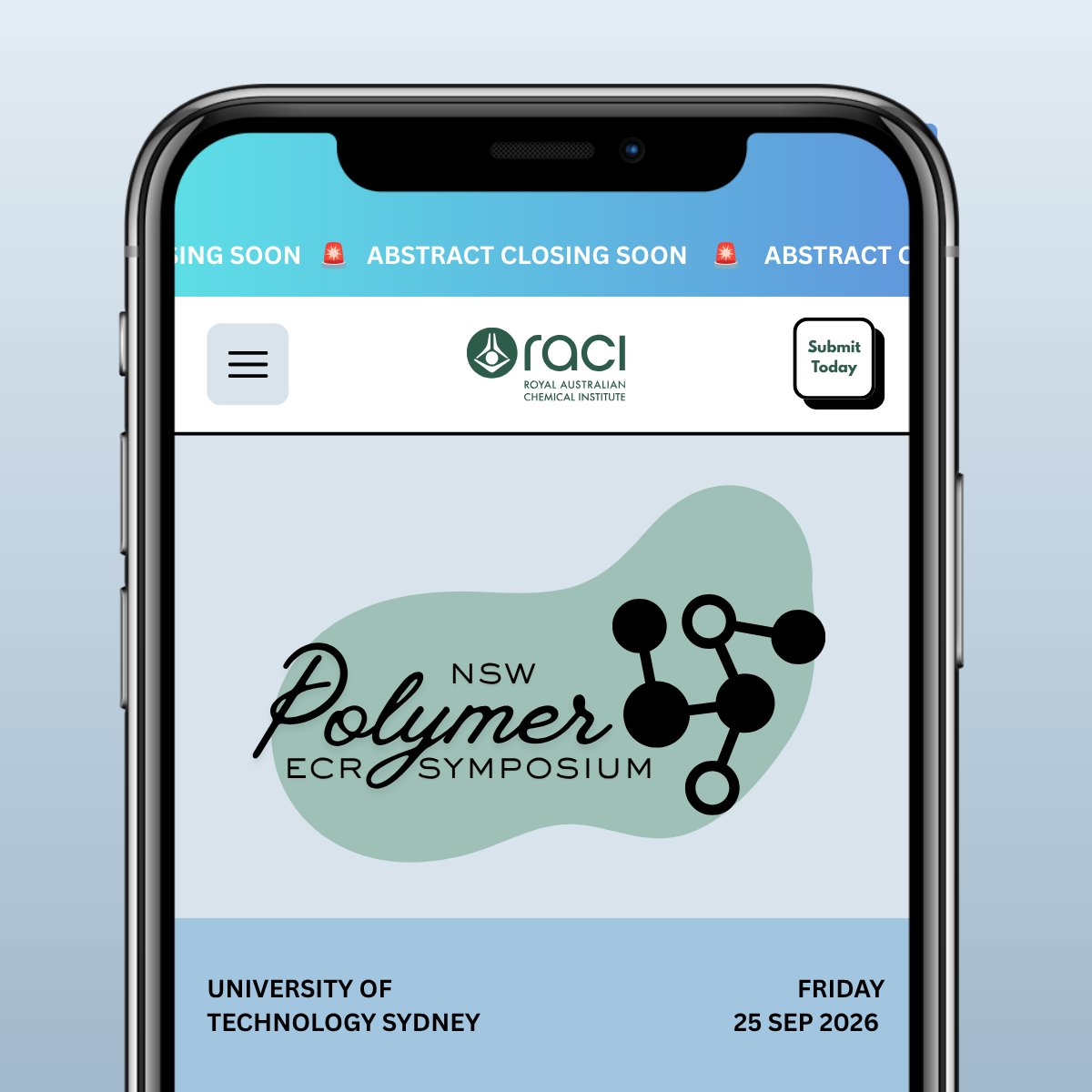 RACInational's tweet photo. Got polymer research to share? Submit your abstract for the NSW Polymer ECR Symposium 2026 by 13 Sep and showcase your work to the community!
Secure your spot! β‘οΈ https://t.co/pjo5DbYdGR
ποΈ Sep 25, 2026
#RACI #ozchem #NSWPolymer #CallForAbstracts https://t.co/JbEy72domY