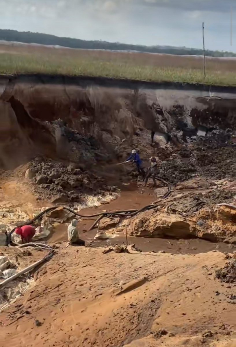 Fritz_A_Sanchez's tweet photo. #Atencion #Venezuela
Continúa avanzando la perdida de nuestra hermosa #GranSabana a consecuencia de un extractivismo aurífero ilegal que no sufre, ni escasez de combustible, ni del temor de sufrir alguna sanción por devastar una región ubicada dentro del PN #Canaima
Lamentablemente no existe autoridad civil, política, indígena o militar interesada en desacelerar la actividad aurífera ilegal, mucho menos detener, que es lo que corresponde por ser un área protegida ambientalmente...
📸 Sector 8 #Wonken