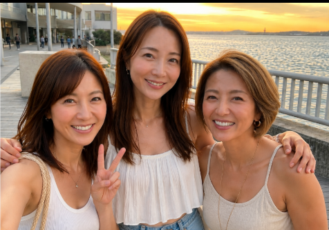 Rakgadee's tweet photo. この3人のおばさんなら誰がいいですか？♡  ①左(私) ②真ん中 ③右 https://t.co/gTpintdhdM
