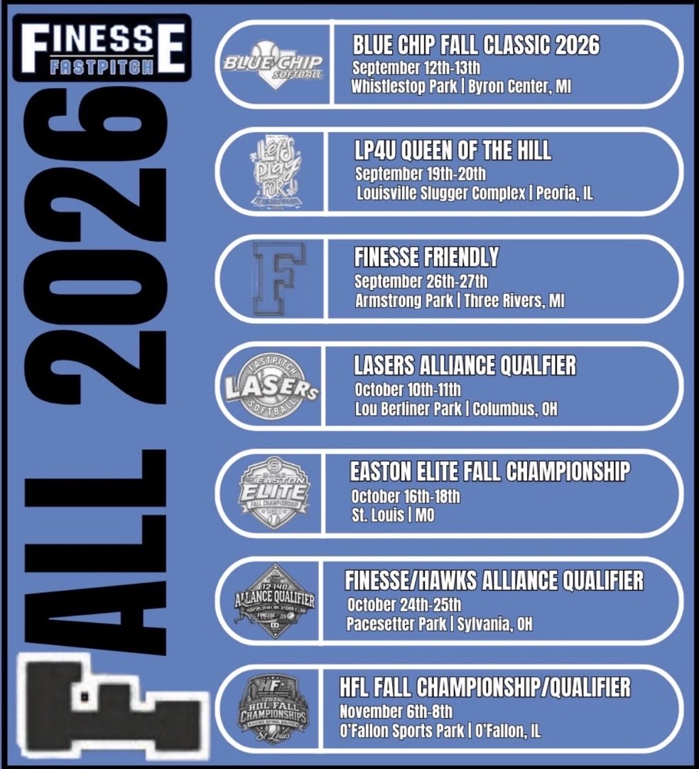 AvahHarris18's tweet photo. Fall schedule Is out! I’m excited to compete with my teammates in top tournaments, with many opportunities. Come check us out! @FinesseOrg @04_Finesse #Getbettereveryday https://t.co/2JMbGbvE6U