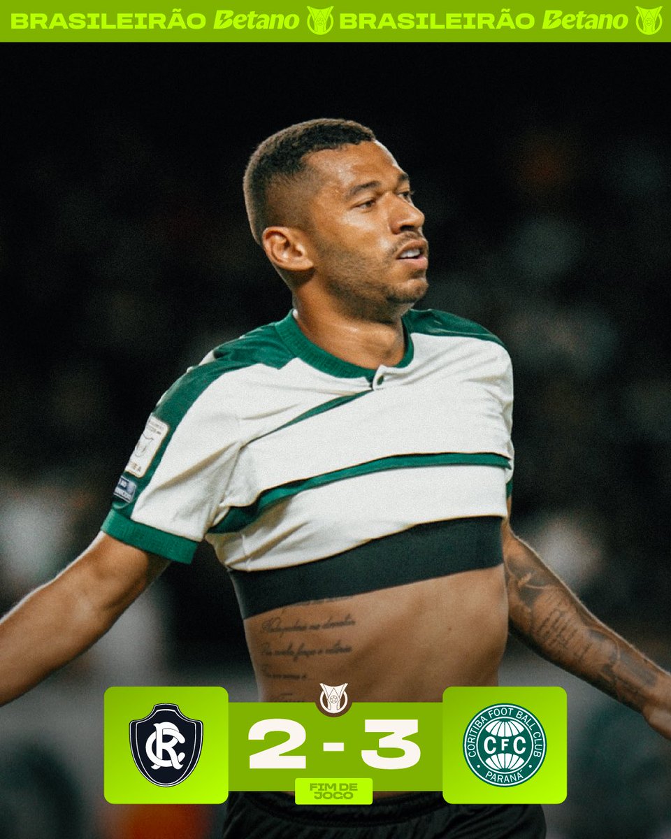 Brasileirao's tweet photo. VIRADA DO COXA! 🇳🇬
Com gol no apagar das luzes, o Coritiba vira sobre o Remo e vence por 3x2, no Mangueirão. Vitória importante do Coxa pela 25ª rodada do Brasileirão Betano! 💚
📸 JP Pacheco https://t.co/uaWlV4ImPB
