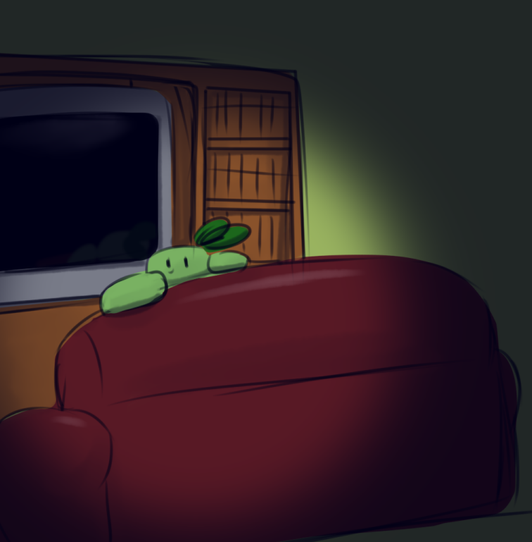 PalmaM40575's tweet photo. [Interaction Post]

(A green robloxian was resting on a couch inside of what looked like a living room when he heard a noise, his head turned to the direction of the doorway and called out.)

hello boss lady? is that you? um... hello? https://t.co/WwAqvEJqNs