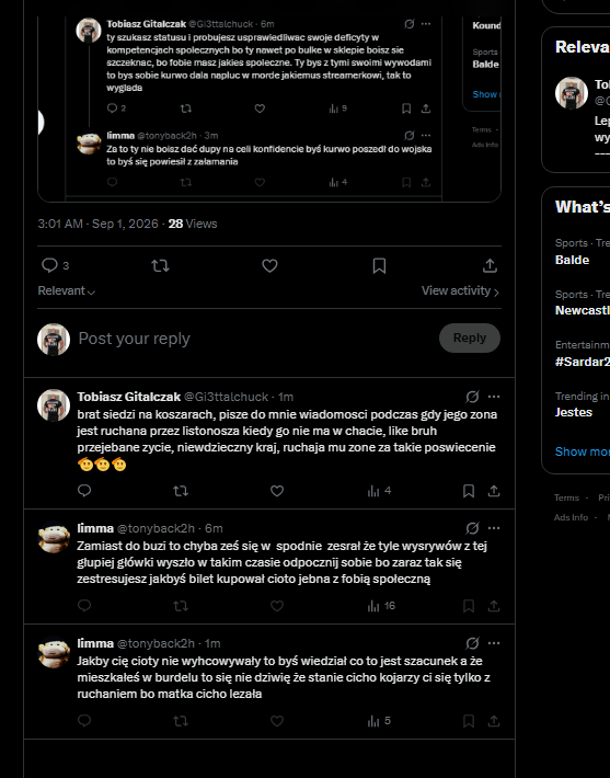 Gi3ttalchuck's tweet photo. tak bratu wjechalem na psyche ze dalej siedzi na moim profilu i probuje ode mnie zgarnac credit. Ja nie bije piatek z frajerami takze Limma nic ode mnie nie dostanie, chyba ze tak jak oferowalem kupe do buzi. Ewentualnei obroce mu zonke jak fajna dupka https://t.co/zB88X7eHqI