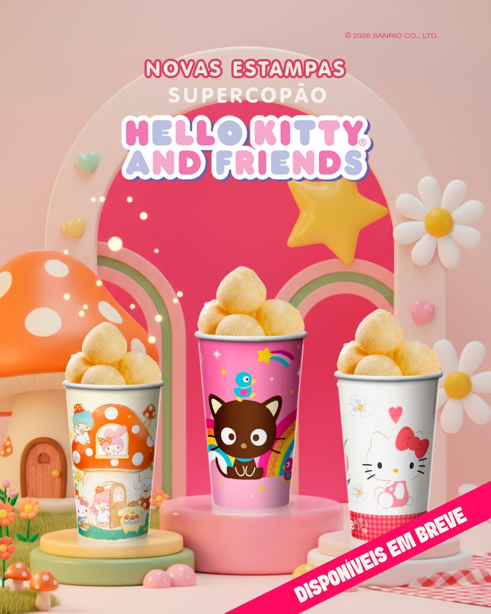gkpb_oficial's tweet photo. O Rei do Mate está fechando com chave de ouro sua coleção de copos licenciados com a Sanrio e, anunciando o fim da parceria, a rede apresentou 3 novos modelos do SuperCopão da linha Hello Kitty and Friends.

Entre as novidades reveladas estão Chococat, personagem que ganhou destaque especial nos comentários dos seguidores, muitos comemorando a chegada de um dos favoritos que ainda faltava na coleção, além de My Melody, Kuromi e Cinnamoroll.

⏩ https://t.co/rW8Bhwh943