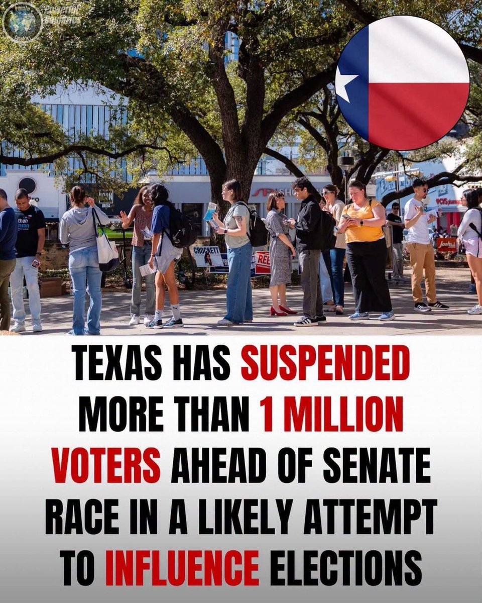 kmeeo's tweet photo. This is voter suppression and they won’t tell you if you are removed from the voter rolls. This is also how Ken Paxton could be Texas’ next Senator.

Please check your registration at least once a week.  Go to https://t.co/2QwO45y5Mc

#DemsUnited #wtpBLUE https://t.co/XNdpmH2Qjr