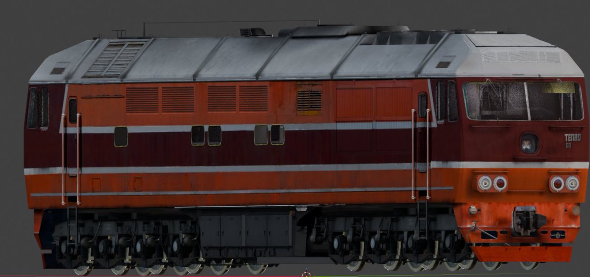 vylnik80_studio's tweet photo. The legend of speed is game-ready! 

Finished the 3D model of the TEP80 (ТЕП80) diesel locomotive for our game. In real life, this beast reached 271 km/h, making it the fastest diesel locomotive in history. Now this record-holder is ready to hit the virtual tracks! What do you think of the details?

Легенда швидкості готова до релізу!

Завершив 3D-модель тепловоза ТЕП80 для нашої гри. У реальності цей монстр розігнався до 271 км/год і став найшвидшим дизельним локомотивом у світі. Тепер цей залізничний рекордсмен готовий віртуально підкорювати рейки! Як вам деталізація?

#IndieGame #Train #UAGameDev #3Dmodeling #UAGames #blender3d