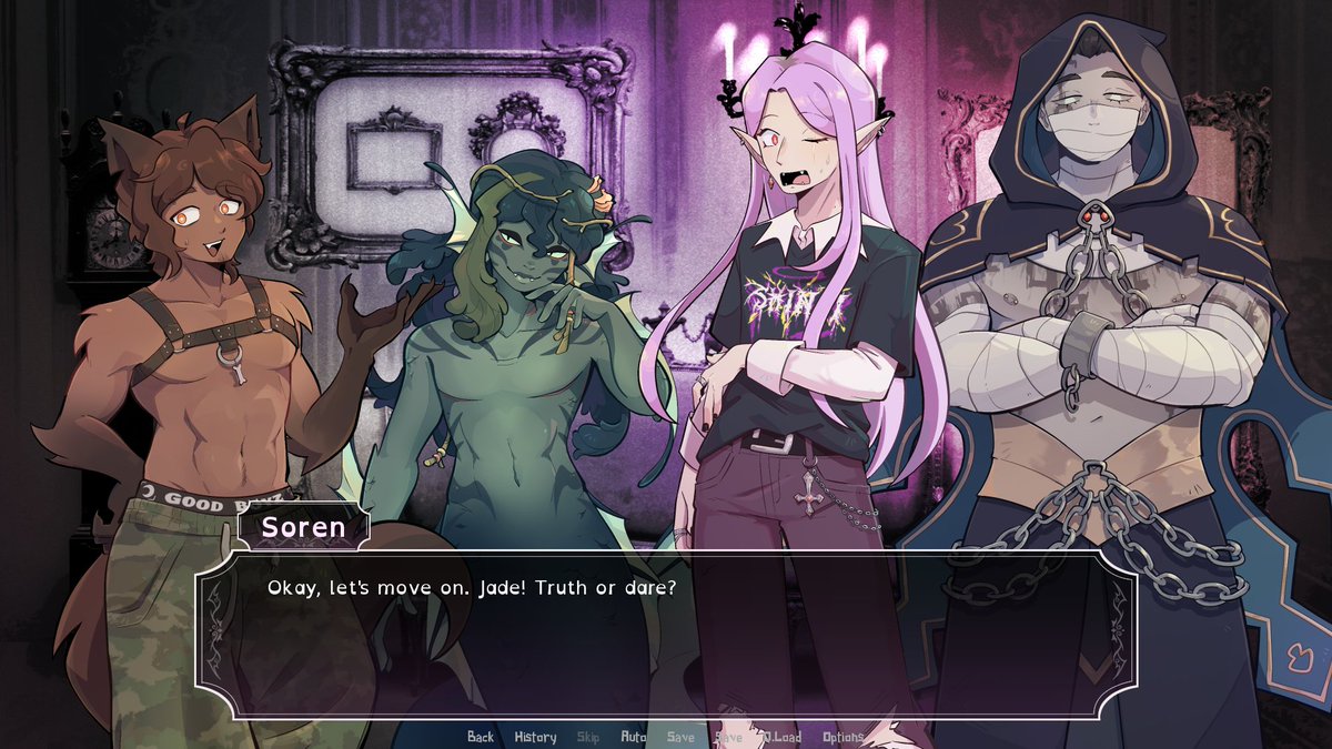 mystilux's tweet photo. Will you survive a deadly game of truth or dare among four intriguing monsters?

Trick or Freak: the funny and 𝓯𝓻𝓮𝓪𝓴𝔂 monster dating sim is out now on itchio! https://t.co/31q6ynuTsy