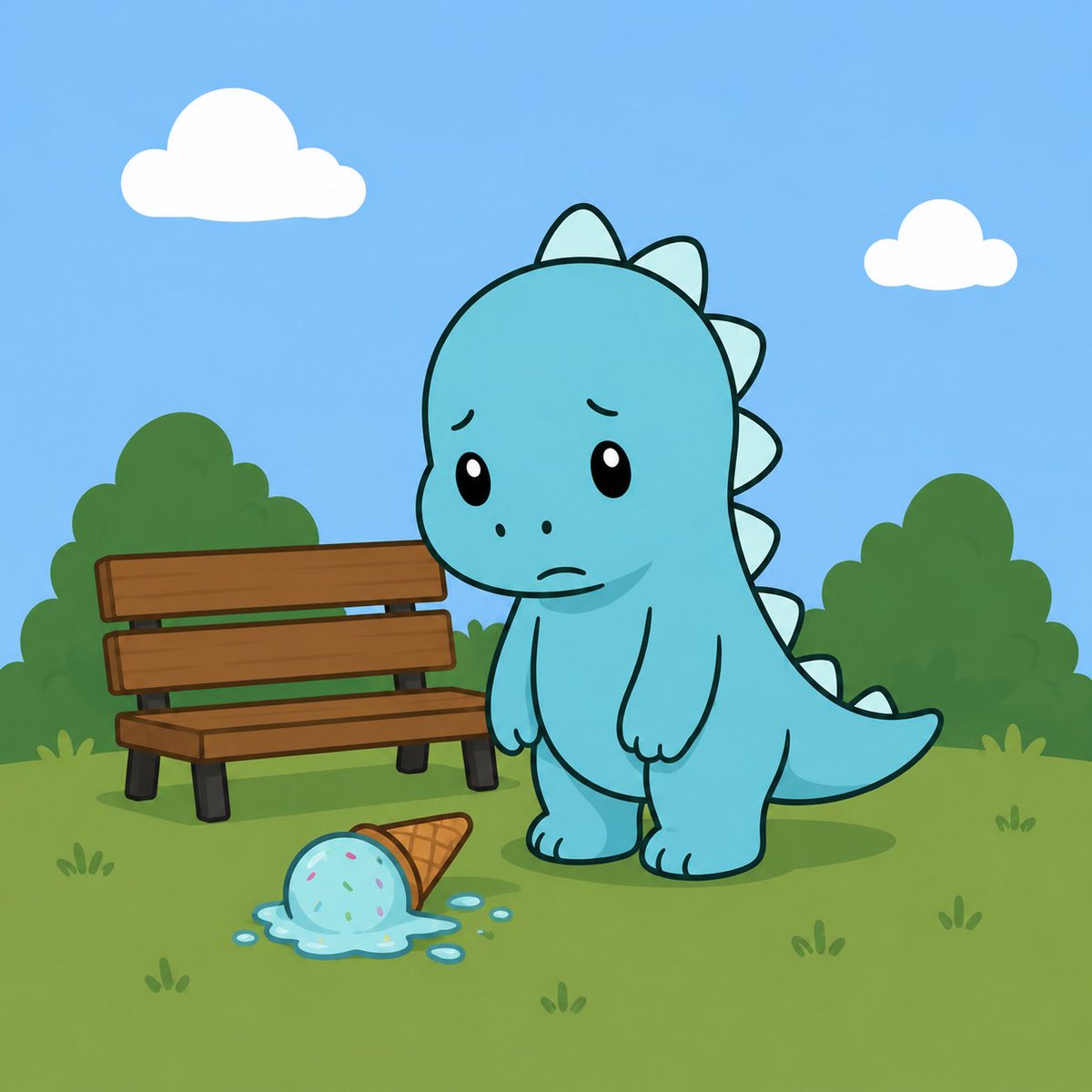 SimpleMemecoins's tweet photo. Frosty dropped his icecream :( #solana https://t.co/ad943yq5Aa