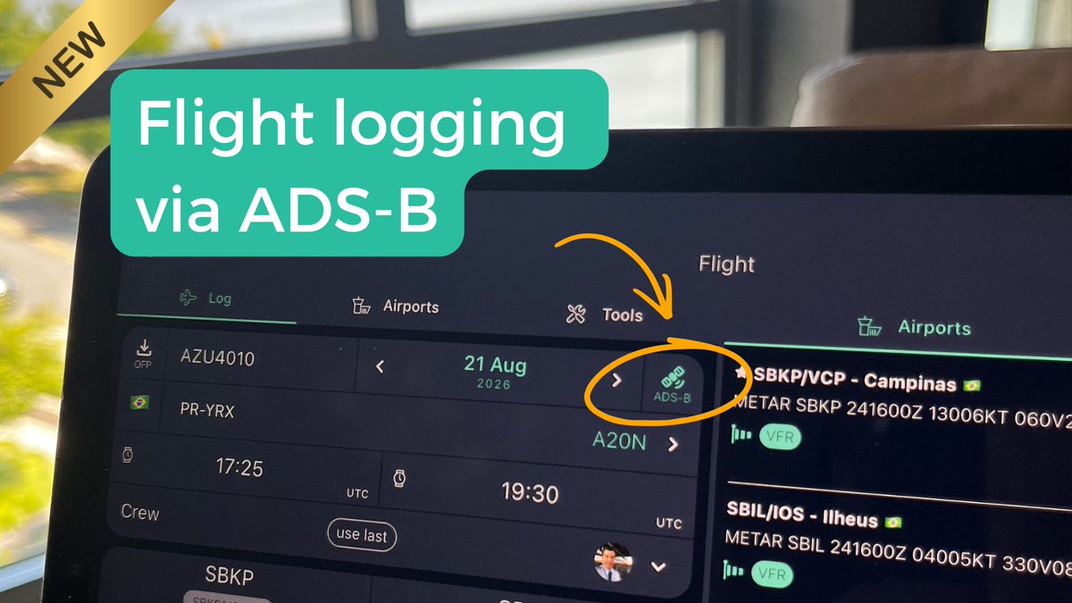 waderaviation's tweet photo. Add your scheduled flight in advance.

Once the flight is completed and recorded data becomes available, Wader will automatically update the logbook entry. No additional work needed. https://t.co/GRXT4plSD5