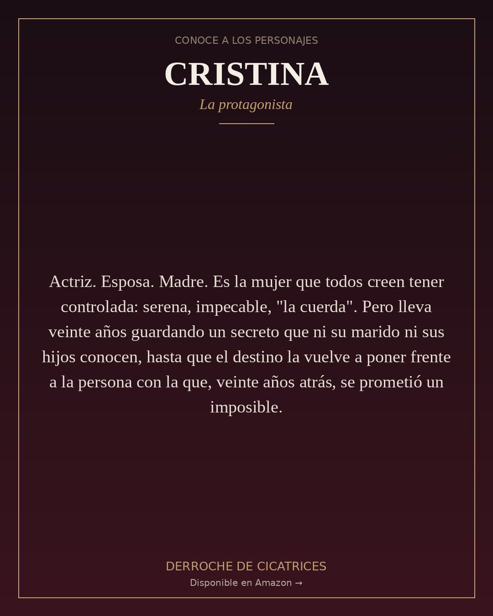 Amanda44825411's tweet photo. Conoce quien es Cristina en "Derroche de cicatrices " 
Disponible en Amazon y Wattpad 

#book #wattpad #booktok #libros #novela #derrochedecicatrices https://t.co/cc9LmxoY3W
