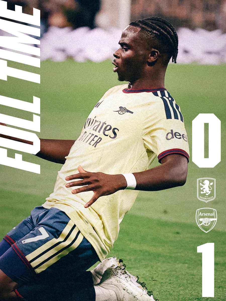 Full-time: Aston Villa 0-1 Arsenal