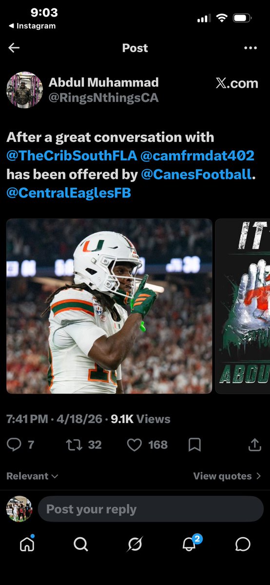 mrnebraska1's tweet photo. Just getting started. @HuskerFootball offer in the 7th grade and @CanesFootball in the 8th grade. 9th? Thanks @RingsNthingsCA for always believing in me. @s_kwilli32 @TheCribSouthFLA https://t.co/9BOlSnqClP