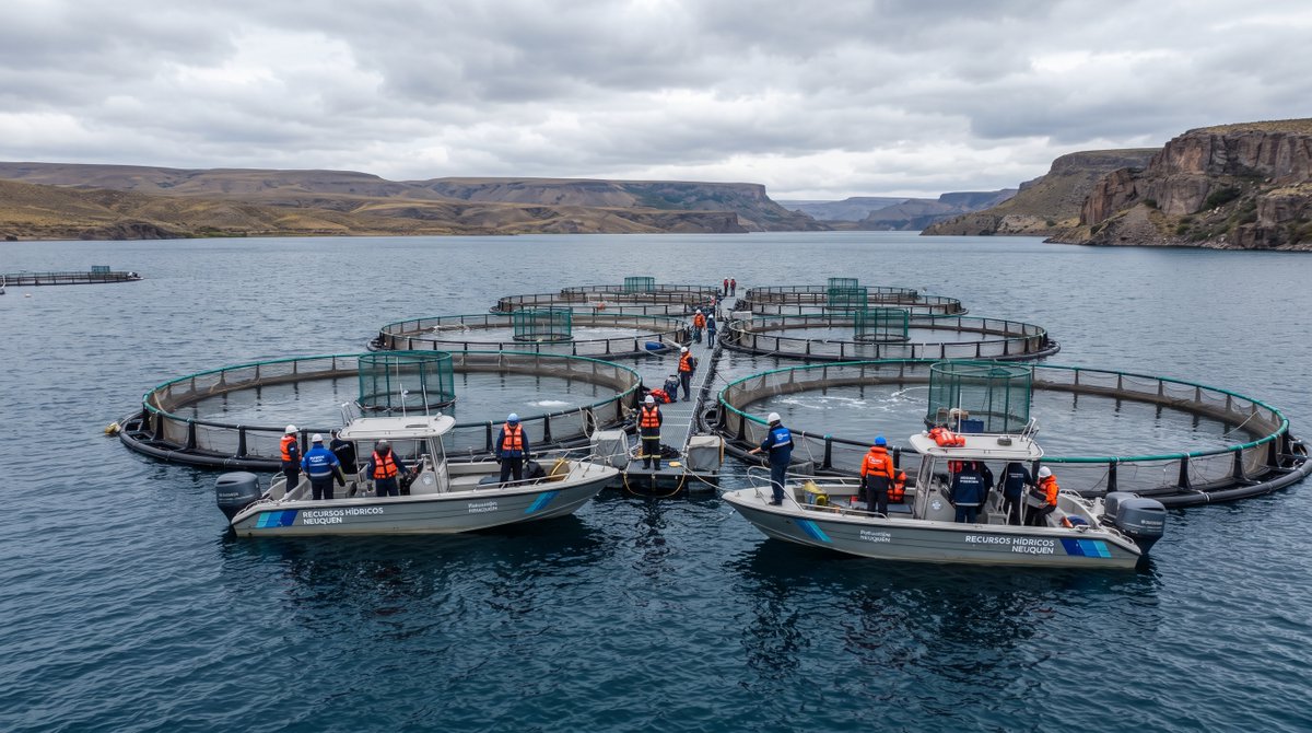 Acuiaculturaarg's tweet photo. Recursos Hídricos de Neuquén supervisó la reubicación de jaulas de cría de truchas en el embalse de Piedra del Águila. Leé más 👇
https://t.co/m4h5My68ru
#Acuicultura #PiedraDelÁguila #Neuquén #RecursosHídricos #TruchaArcoíris #AcuiculturaArgentina https://t.co/b2YFnvzf6j