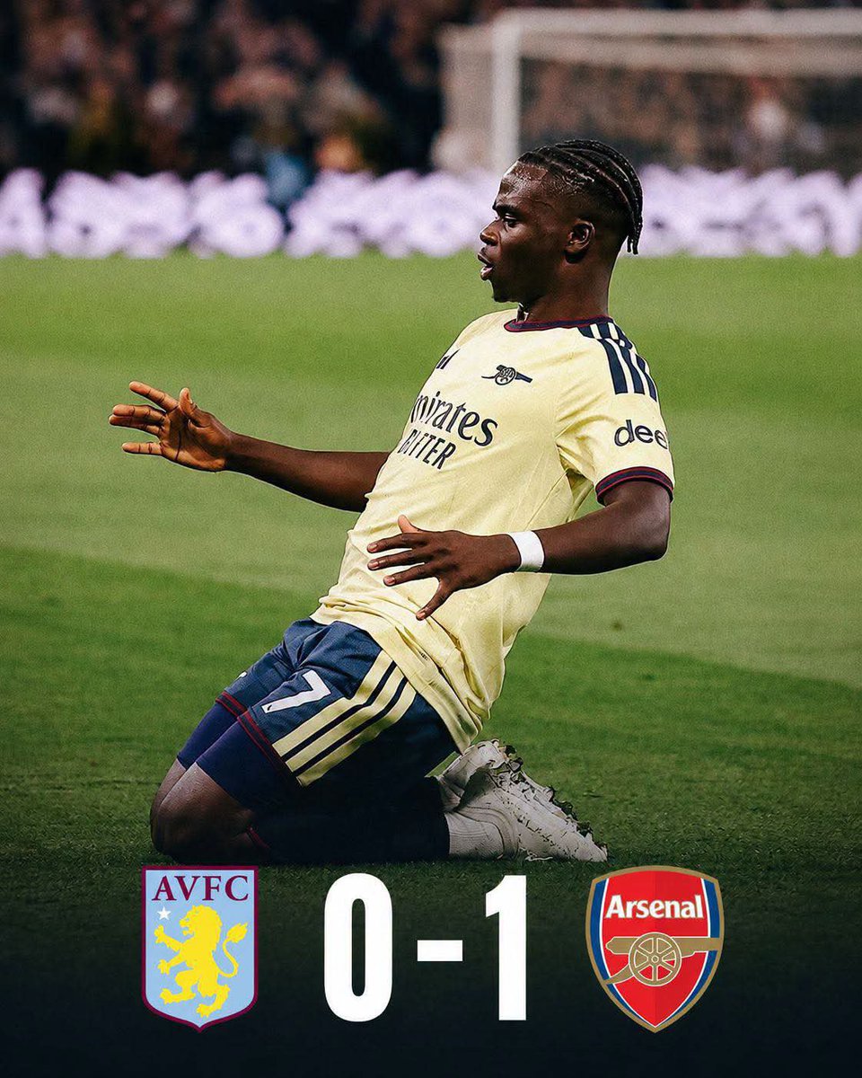 aiscoreofficial's tweet photo. 🚨 BOOM! Arsenal make it 1-0 to Aston Villa thanks to Bukayo Saka's goal! 👏❤️

✅ Community Shield winner
✅ 2 wins in 2 Premier League games

Congratulations to the Gunners who have a perfect start to their season 🤩 https://t.co/hebkv7SNaR