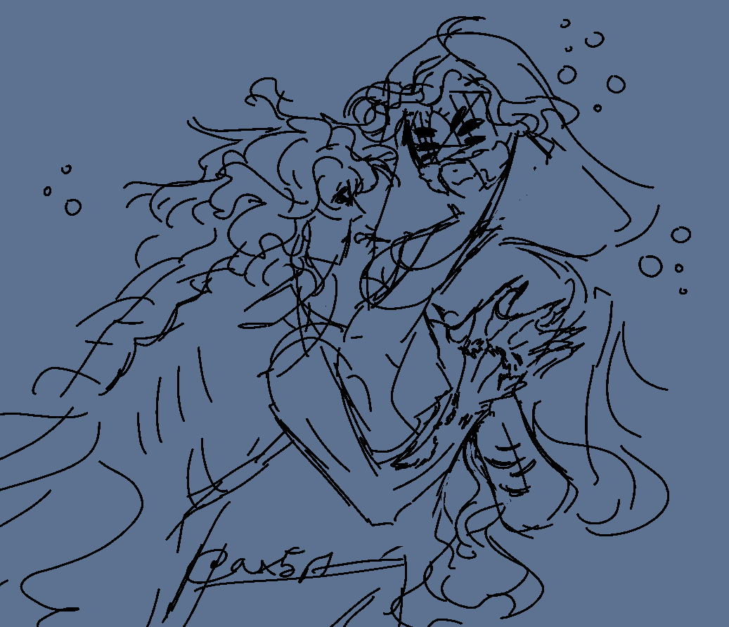 ax5rt's tweet photo. nothingburger iiivess sketch. them as little mermaids because me and my partner talked about it and i absolutely blackedout #sleeptoken https://t.co/uBSXEc5rwQ