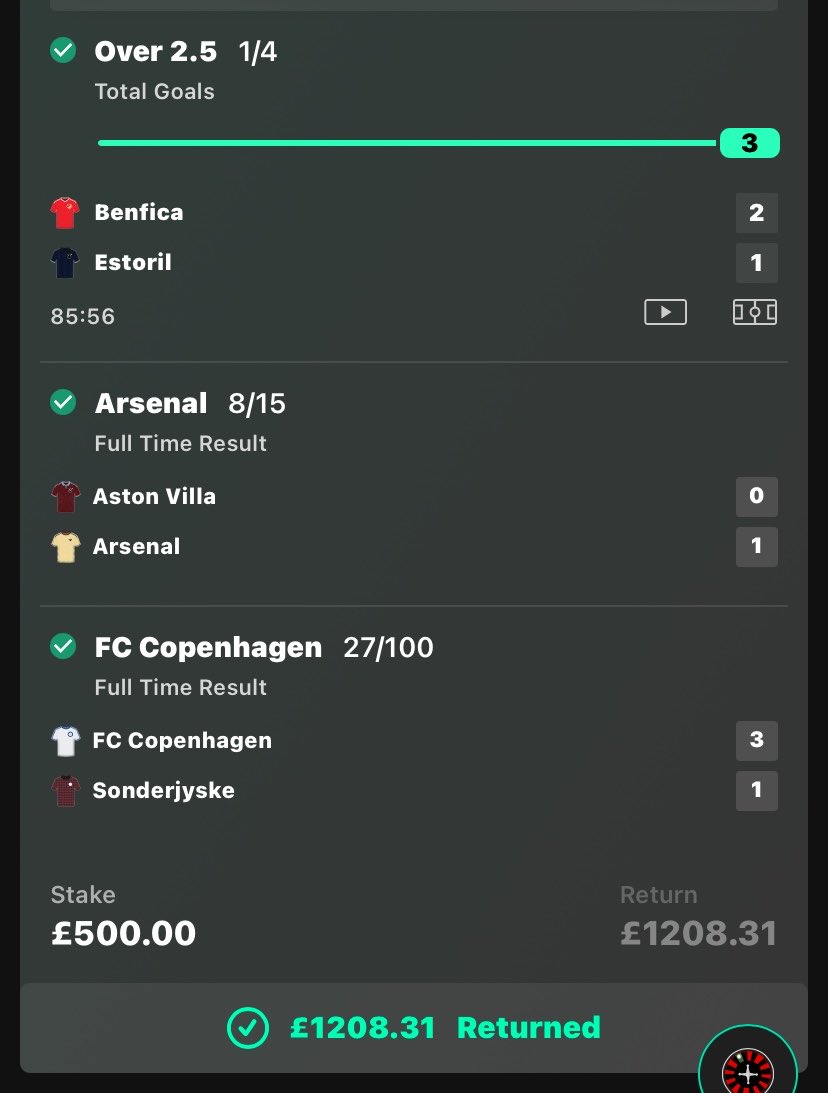MAXBETHUNTER's tweet photo. 💥 BANK HOLIDAY MAX BET BOOOOOOOM ✅ 

£500 RETURNED £1,208.31 😎 https://t.co/f7OyuCba2J