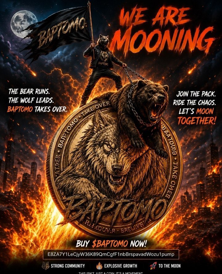 BAPTOMOcoin's tweet photo. 🐺 BAPTOMO — A COMMUNITY BUILT TO MOVE
BAPTOMO is more than a meme coin. It represents a community united by creativity, conviction, and the ambition to build something memorable in the crypto space.
The bear represents strength. The wolf represents leadership. Together, they represent a community moving forward with one vision: to take BAPTOMO to the moon. 🌕🐺
Whether you're here for the memes, the community, or the journey, you're invited to be part of the story.
BAPTOMO — Strong community. Bold vision. One journey.
📍 Contract Address:
E8ZA7Y1LeCjyW36K89QmCgfF1nbBrspavadWozu1pump