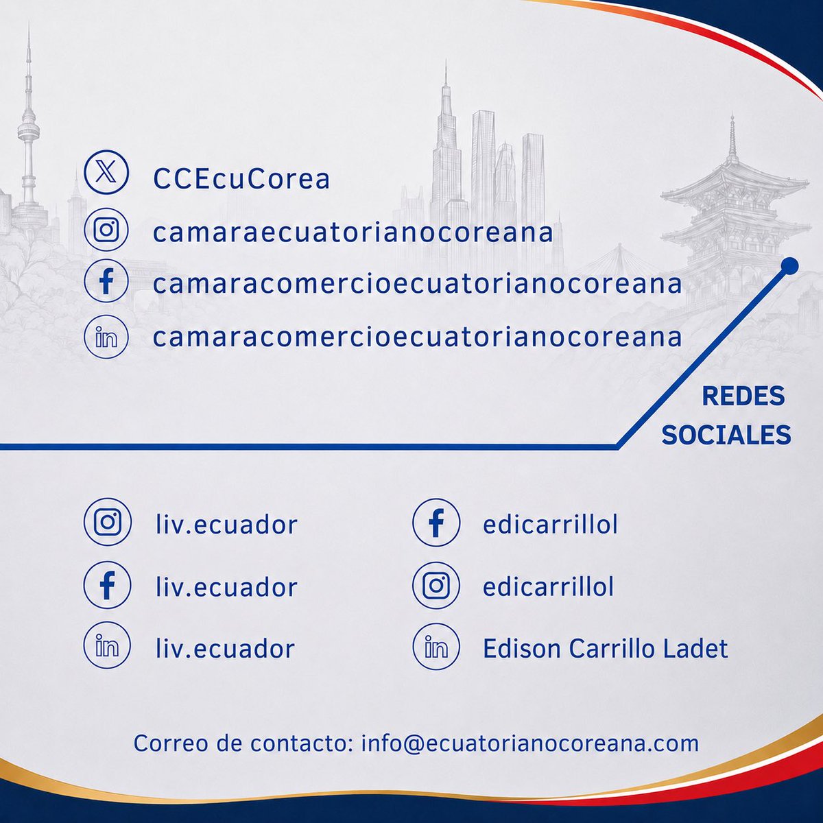 CCEcuCorea's tweet photo. 🌱 Presentamos a AGRODELY | LIV, parte de la Cámara de Comercio Ecuatoriano-Coreana. 🇪🇨🤝🇰🇷

Innovación, productos saludables y nuevas oportunidades que conectan Ecuador con el mundo. 🌎

Síguenos y conoce a nuestros socios.

#AGRODELY #LIV #EcuadorCorea #CámaraEcuatorianoCoreana https://t.co/Hh0sQCcGRK