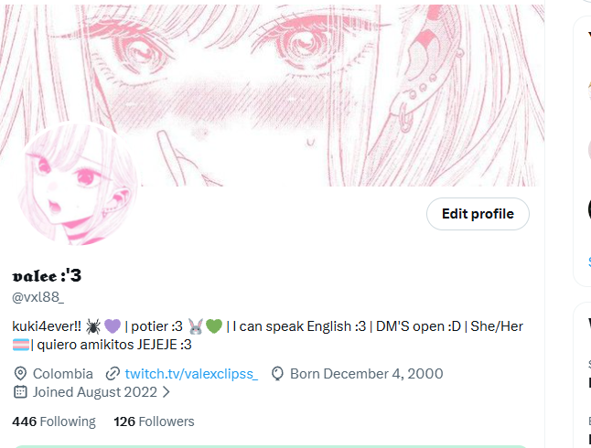 vxl88_'s tweet photo. OSTIAA JEJE, muchisimas gracias x los 100 seguidores JEJEJ, no me habia dadoc eunta q habiamos llegado a los 100 seguidores, muchisimas gracias a todos, los quiero muchitoo <33 https://t.co/5E2tcH0Bss