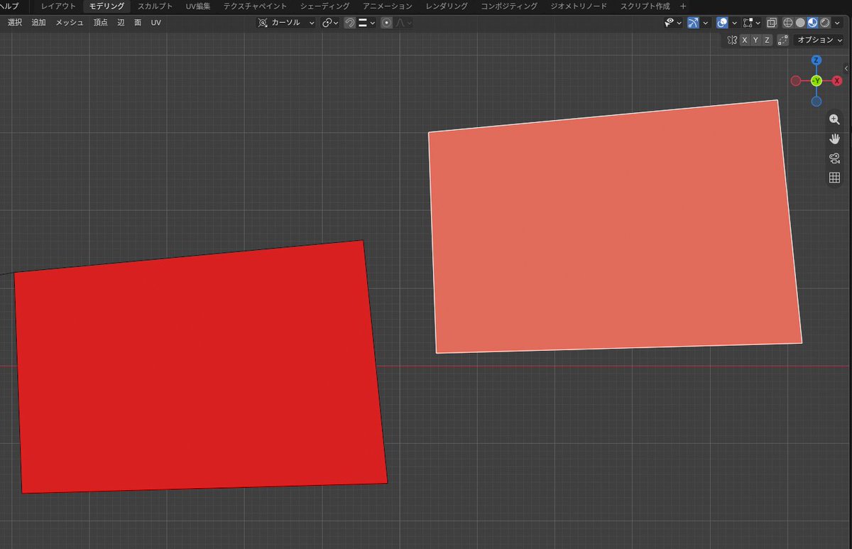 Iga_SE57's tweet photo. Sketchupと比較したBlender備忘録　その5？
Blenderはデフォルトだと平面を重ねても頂点が自動で繋がらない
SketchUpと同様につなげたい場合は、オプションの横にある自動頂点マージをオンにすると、重ねた所に頂点ができる(重ねる前にチェックを入れる必要がある) https://t.co/TzSb82QGo6