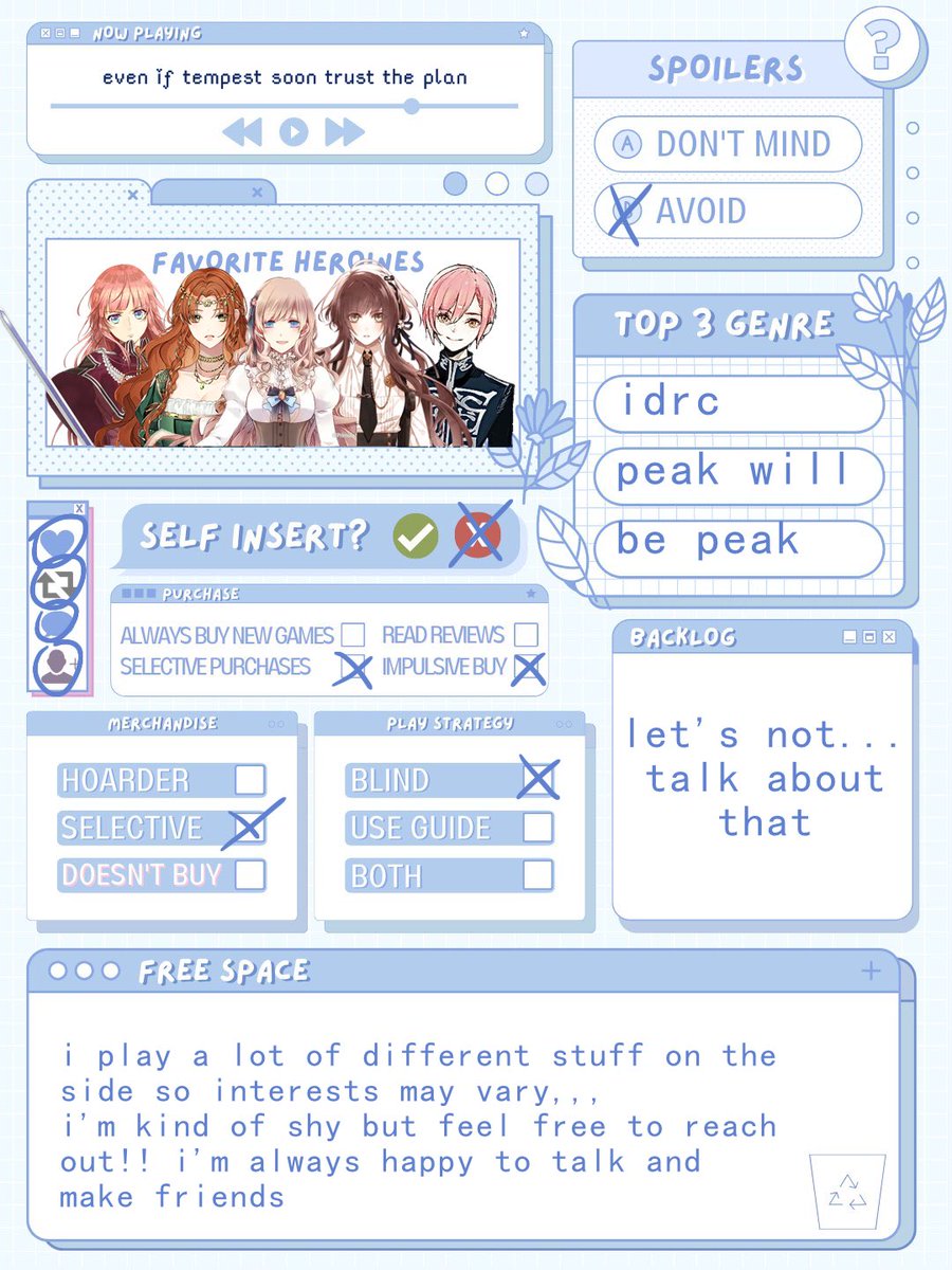 seomesis's tweet photo. hellooo i'm lia^^ i've been meaning to make more friends who are into otoge so here's my otometwt intro!!!! nice to meet you all,,,,

i also made a koi log recently (still working on it!) so feel free to add me there too: https://t.co/RkRQTo0nBd

#otometwtintro #otometwt https://t.co/qmv2RnTyNb