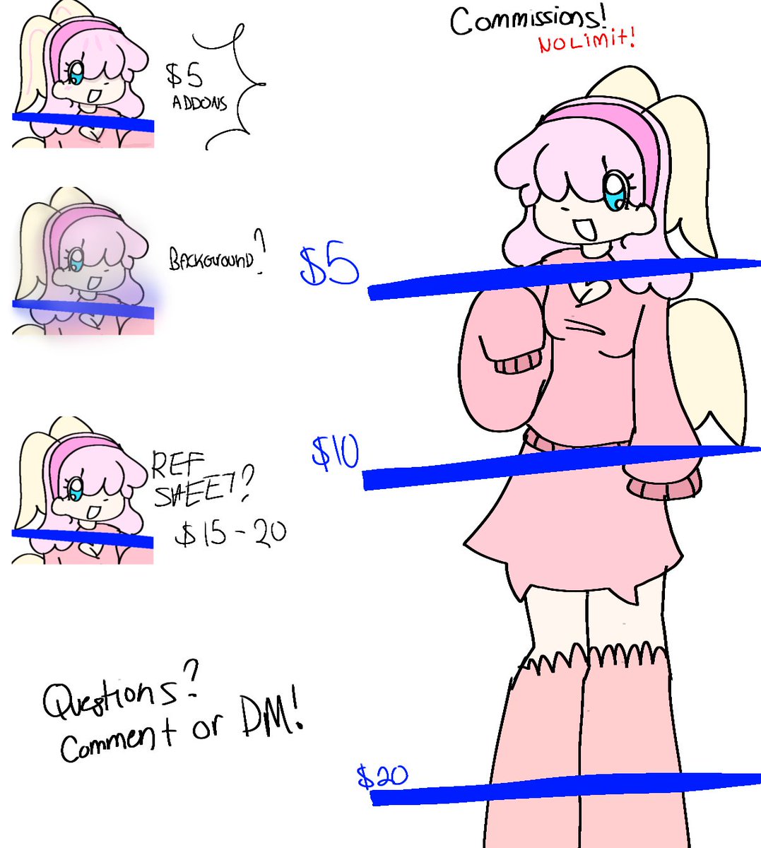 pawsimatsu's tweet photo. HEYO I DRAW!! MY COMMISSIONS ARE OPEN!! all ur money goes to feeding me and helps me get basic help items! 
#artforsale #commissionㅤ 
questions? follow me and dm! 

commissionㅤ https://t.co/3ajWHSjvAL