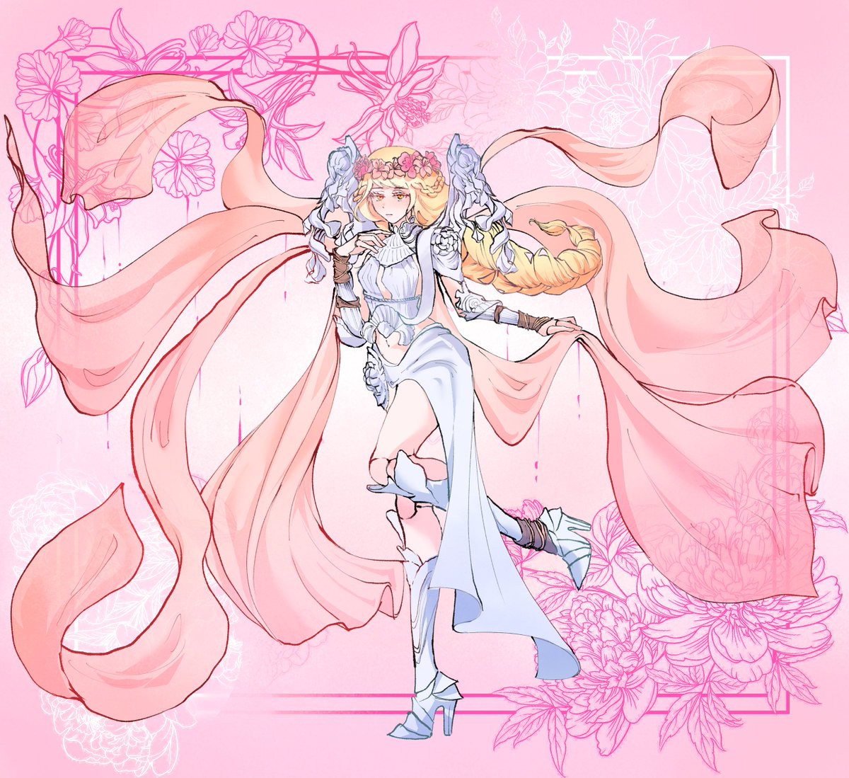 deathlesshalo's tweet photo. Salvation's Standard-Bearer... Revenant?

Dawn Revenant x The Balancers crossover outfit i comm'd last year from man_man_hea !! 🤍

a self-indulgent request because i wanted to put revvy in something pink 🥰 https://t.co/feepZXP5mw
