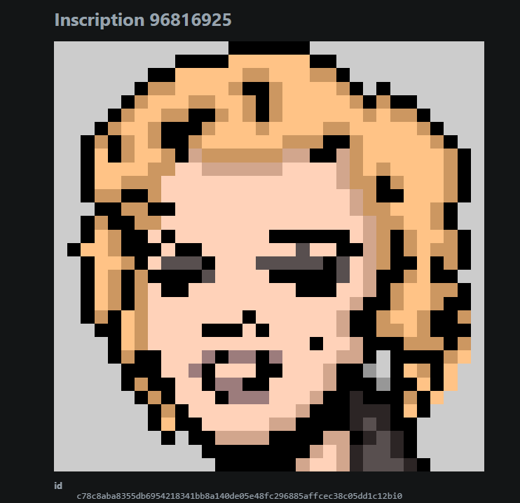 Ob1_Wan_Satoshi's tweet photo. just realized @NoxToshi sent me one of these marilyn monroe pixels. one of his earliest collections, low supply, and genuinely beautiful work. he's a hell of a pixel artist grateful for this one 🙏 https://t.co/QYnJtUXjsU