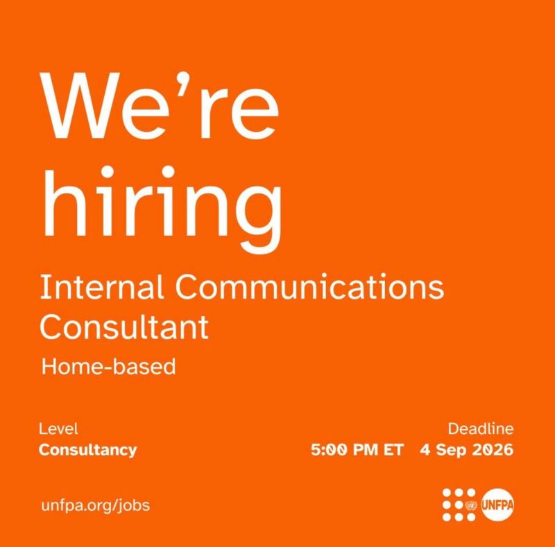 alfamohammed141's tweet photo. United Nations Population Fund (UNFPA) is looking for an Internal Communications Consultant.

🔗Learn more & apply: https://t.co/LRkRJAskGk
📍Location: Home-Based/Remote
⏰Deadline: September 4, 2026

Qualifications and experience:

Education:

Must meet the following educational requirements:

a. Have recently graduated from a master’s degree or higher;

b. Have an undergraduate university degree;

Knowledge and Experience:

Applicants should have some related work experience. Minimum 1 year of relevant professional experience in communications, marketing or public relations is a plus.
Applicants should have excellent writing and editing skills.
Strong organizational and research skills are required.
Applicants should have some knowledge of web production, social media and multimedia tools.
Applicants should have excellent interpersonal communications and project management skills.
Some experience in working with development agencies, including in volunteer capacity.
Fluency in English. Knowledge of other languages is an asset.
Strong analytical skills.
Initiative, sound judgment and demonstrated ability to work harmoniously with staff members from different national and cultural backgrounds.