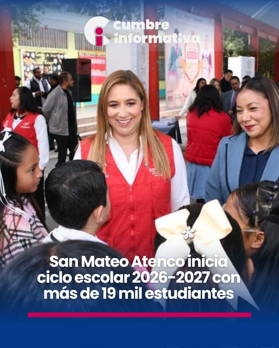 Cumbre_Informa's tweet photo. 🎒📚 Más de 19 mil estudiantes regresaron a las aulas en San Mateo Atenco con el inicio del ciclo escolar 2026-2027.

https://t.co/col5iPlTBg https://t.co/QIDJpqle7o