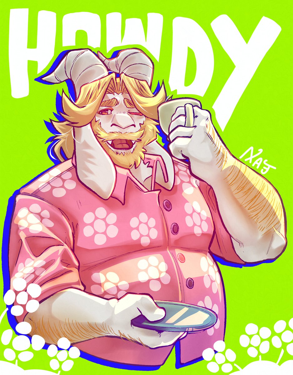 VELNATCI's tweet photo. Goat Dad says howdy ☕🌼 #asgore #deltaruneㅤㅤㅤ #Furry #furryartㅤㅤㅤ #digitalartㅤㅤㅤㅤ https://t.co/XLtP57TPMx