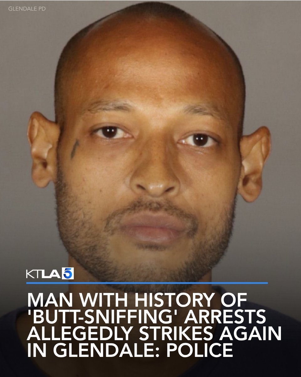 KTLA's tweet photo. The man was seen “hunkered down” in the aisles of a Glendale business and appeared to be “sniffing someone out,” according to police. https://t.co/U8THexnQbJ https://t.co/mVXRMWw2bK